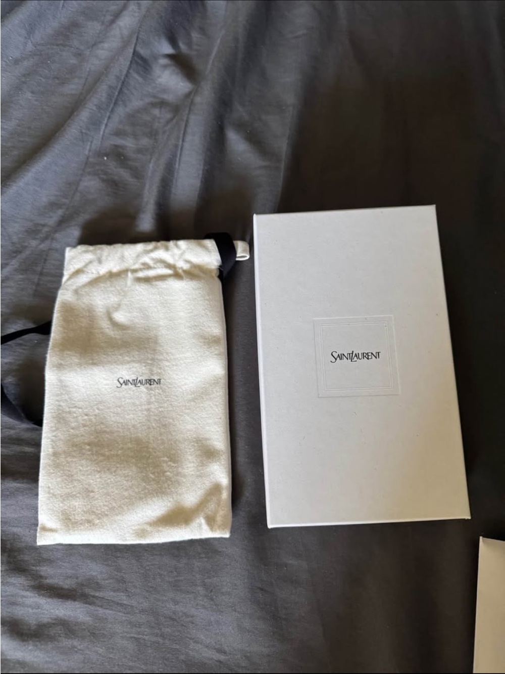 Saint Laurent Cream Dust Bag with Cream Box